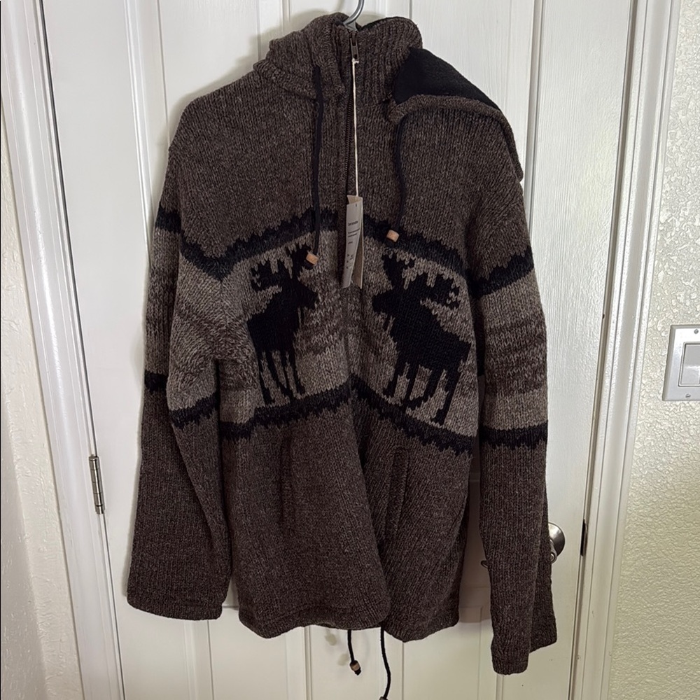 Cozy Brown Moose Sweater